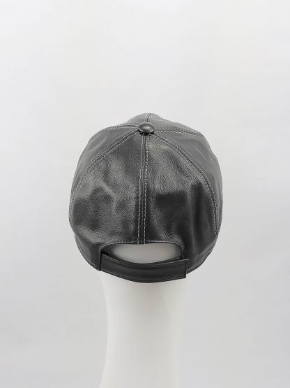 Bullani Baseball Cap Leder für Herren schwarz
