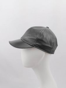 Bullani Baseball Cap Leder für Herren schwarz