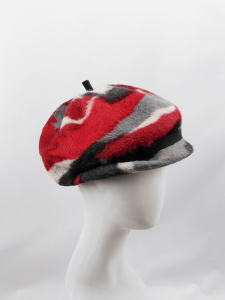 McBurn Wollfilz Kappe rotes Muster für Damen