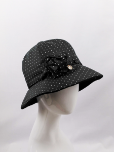FRASCONI REGENHUT mit Pünktchen Design schwarz