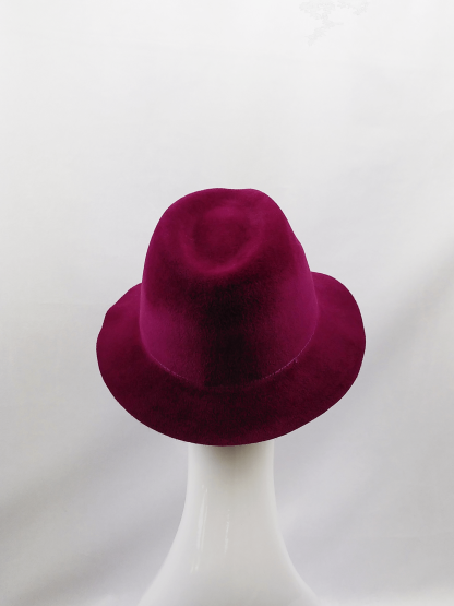 Bronté Hut aus 100% Tierhaar für Damen in Veloursoptik in rot