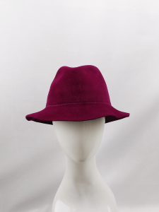 Bronté Hut aus 100% Tierhaar für Damen in Veloursoptik in rot